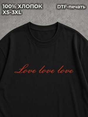 Футболка y2k Love Love Love black