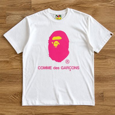 Футболка Bape cdg pink logo