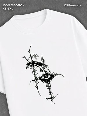 Футболка y2k глаза white