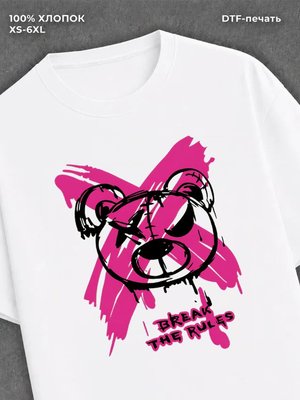 Футболка Футболка прикольная медведя break the rules