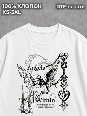 Футболка y2k готика ангел пинтерест
