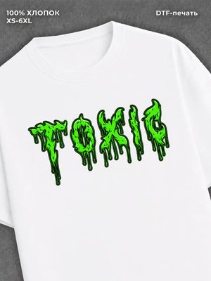 Футболка надписью "Toxic" хлопковая y2k