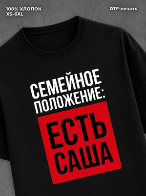 Футболка Семейное положение Саша Александра
