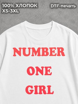 Футболка с надписью NUMBER ONE GIRL женская y2k у2к