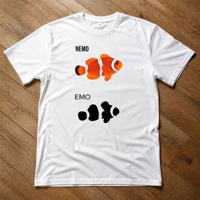 Футболка y2k Nemo и Emo flat_lay