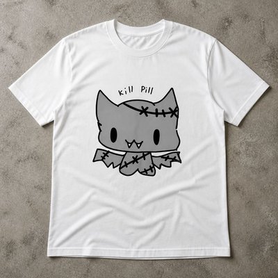 Футболка kill pill cat y2k archive vintage flat_lay