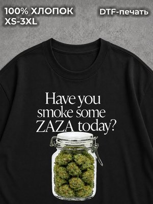 Футболка have you smoke zaza today y2k black