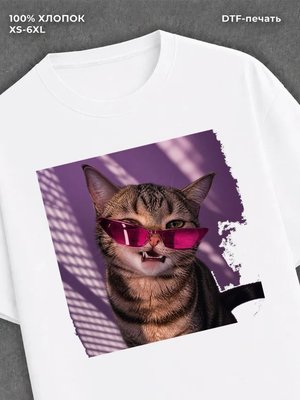 Футболка кот в очках