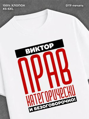 Футболка прикольная именная Виктор