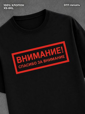 Футболка прикольной надписью Спасибо за внимание