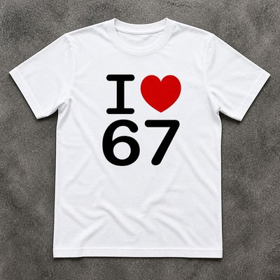 Футболка y2k белая I love 67 flat_lay