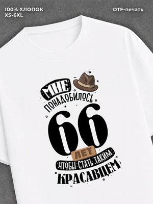 Футболка прикольная Мне понадобилось 66 лет