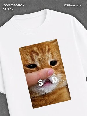 Футболка котик sad cat