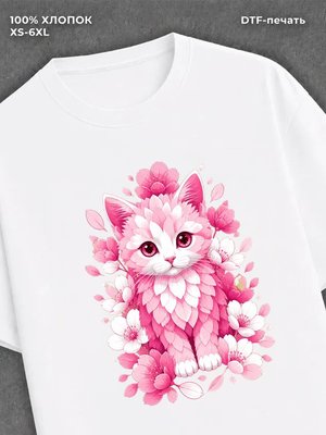 Футболка Кот нок лепесток