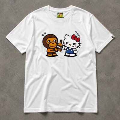 Футболка Bape A Bathing Ape x Hello Kitty Whiskey