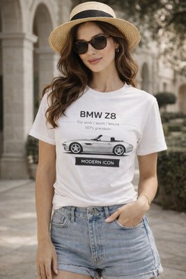 Футболка белая в стиле BMW Z8