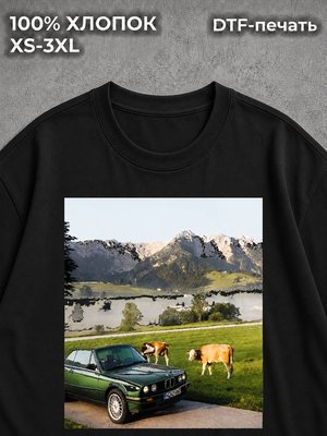 Футболка BMW и коровы
