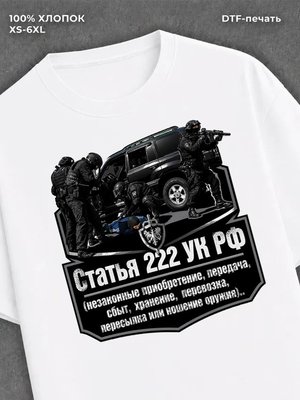 Футболка Статья 222 УК РФ