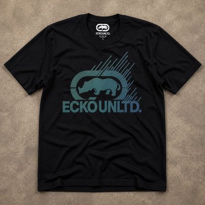 Футболка Ecko Unltd Rhino Logo Graphic Black y2k flat_lay
