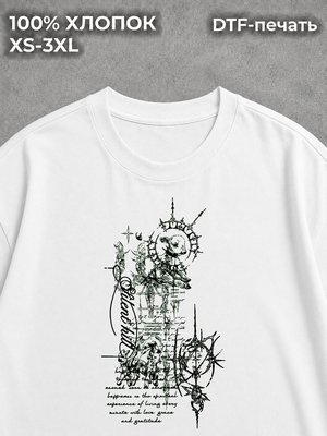 Футболка готика дрейн y2k white