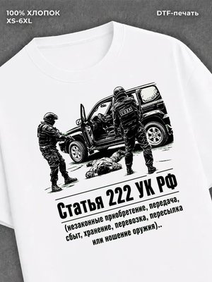 Футболка Статья 222 УК РФ